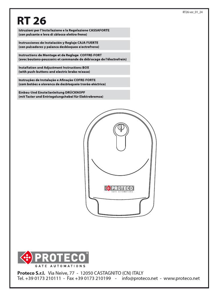 RT26 Lock Installation Instructions | PDF | Manufactured Goods | Equipment