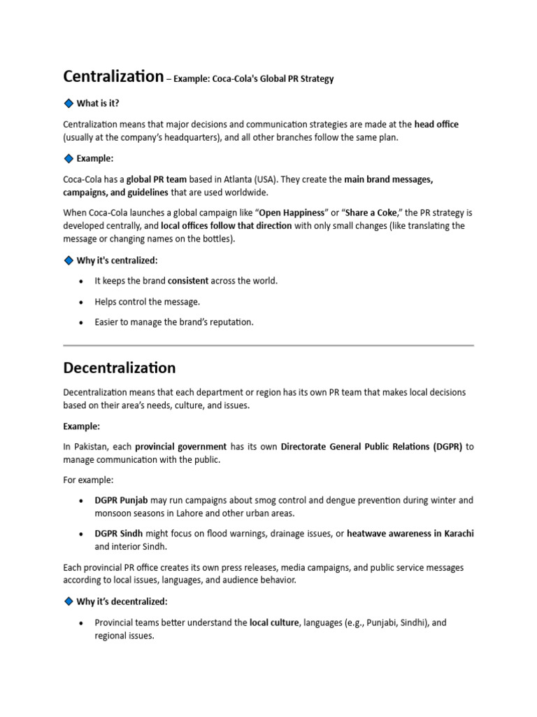 Centralization and Decentralization Explained-1 | PDF | Brand ...