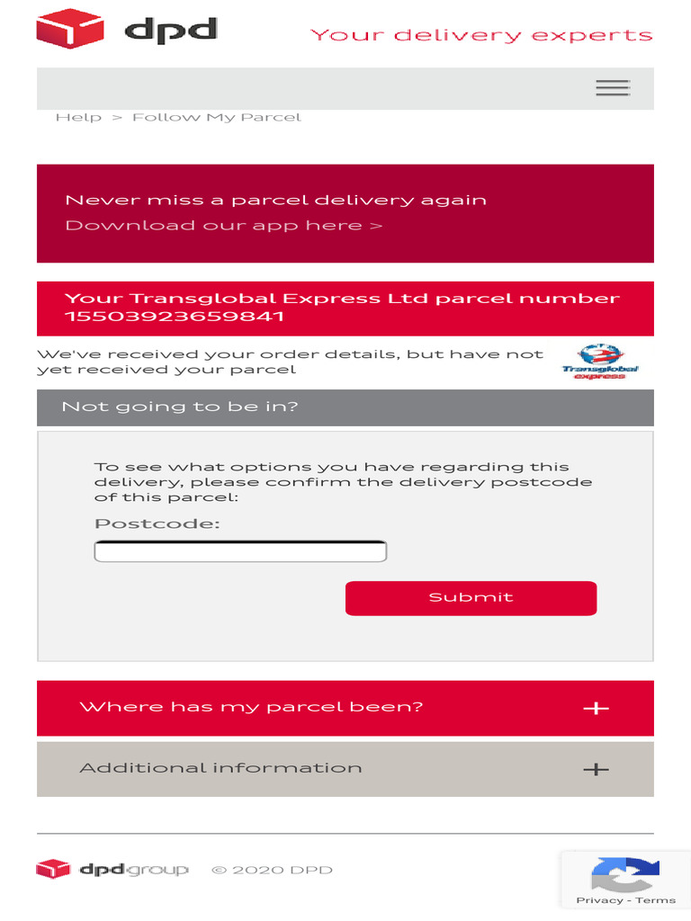 DPD (UK) - Follow My Parcel | PDF