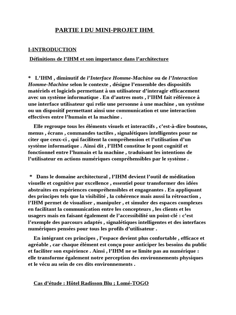 Importance de l'IHM en architecture | PDF | Interaction humain ...