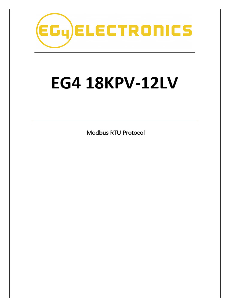 Modbus RTU Protocol Overview | PDF | Power Inverter | Computing