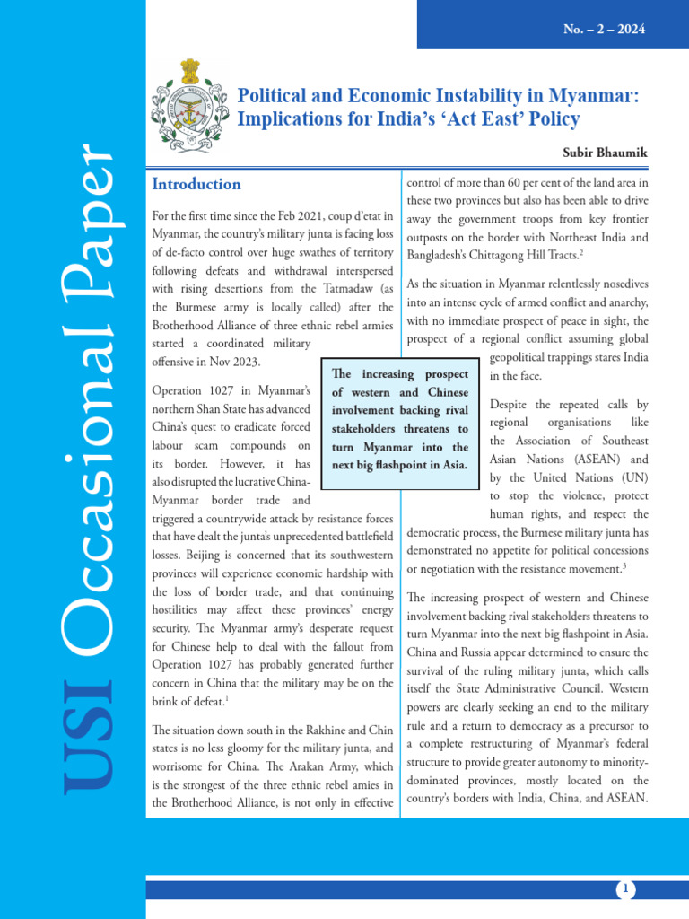 Political and Economic Instability in Myanmar | PDF | Rohingya People ...