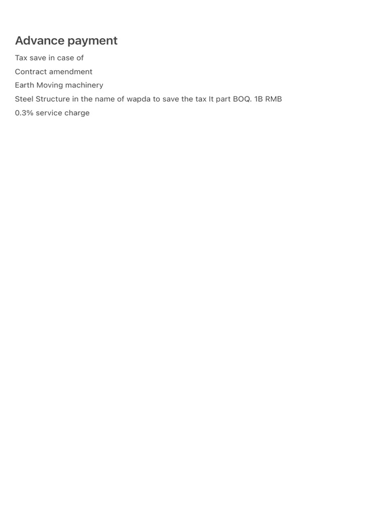 Advance Payment | PDF