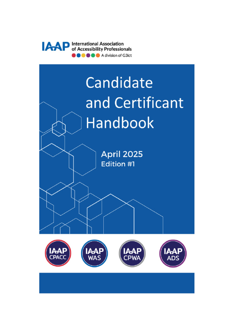 IAAP Certification Handbook 2025 | PDF | Certification | Professional ...