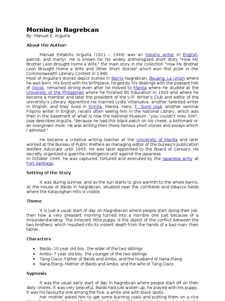 Morning in nagrebcan a short story essays and term papers image