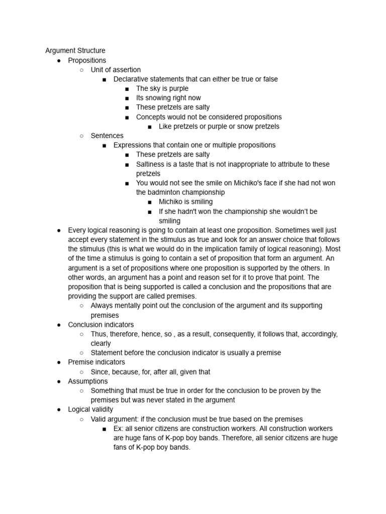 Understanding Argument Structure and Propositions | PDF | Argument ...