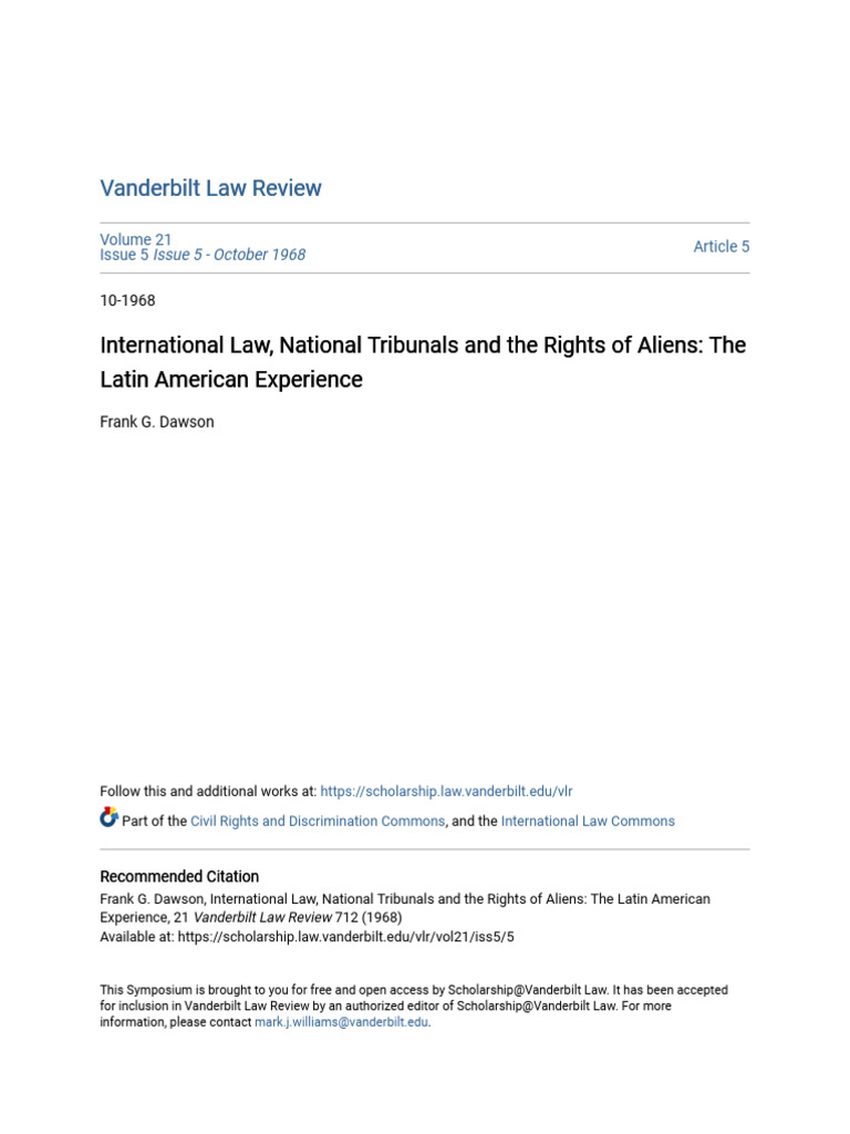 Latin American Alien Rights in International Law | PDF | International ...