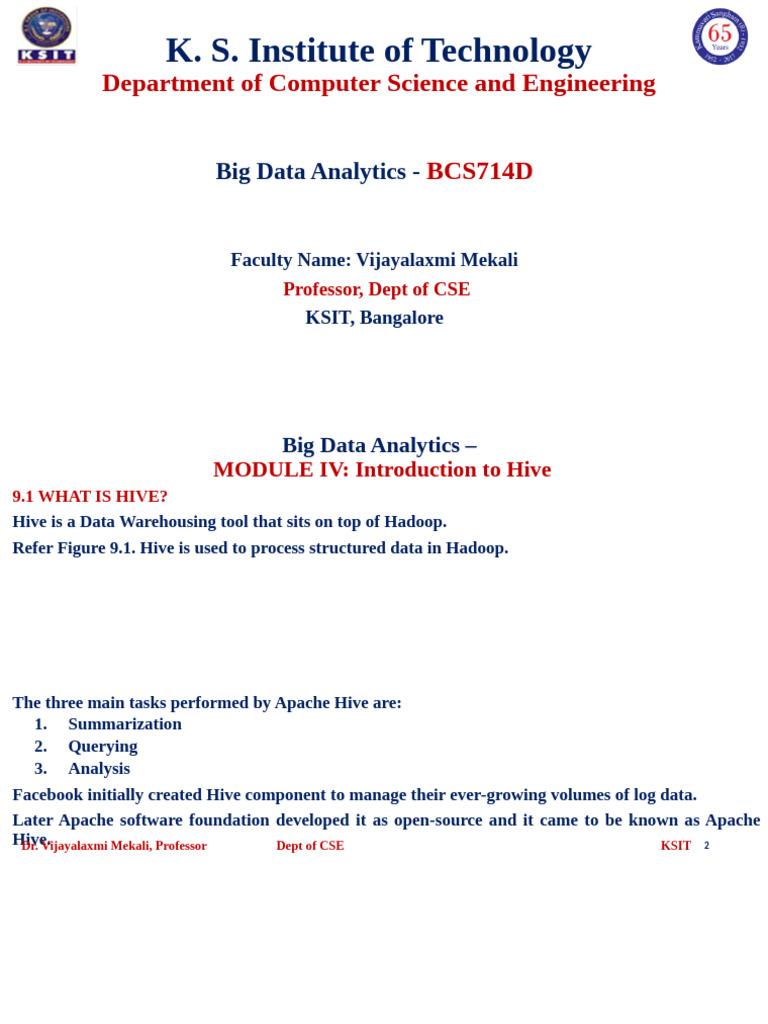 Introduction to Hive in Big Data Analytics | PDF | Apache Hadoop ...