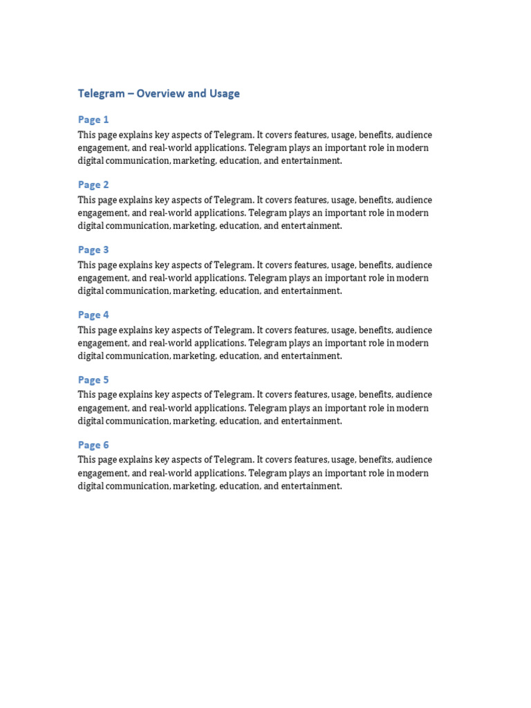 Telegram Features and Usage Guide | PDF