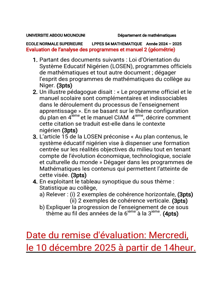 Eval - Anal Des Pro Et Manuel de Géométrie | PDF