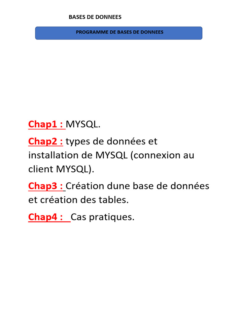 Introduction à MySQL et bases de données | PDF | Bases de données ...