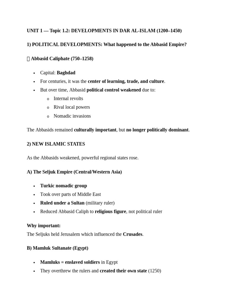 Topic 1.2 | PDF | Sultan | Al Andalus