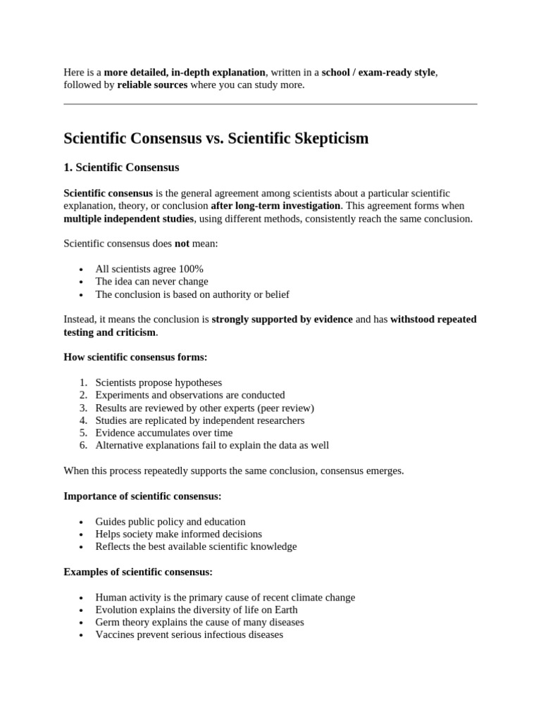 Understanding Scientific Consensus and Skepticism | PDF | Scientific ...