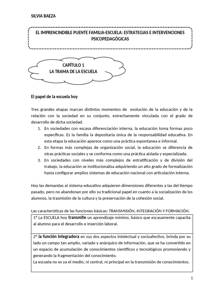 La Escuela en la Sociedad Actual | PDF | Familia | Enseñando