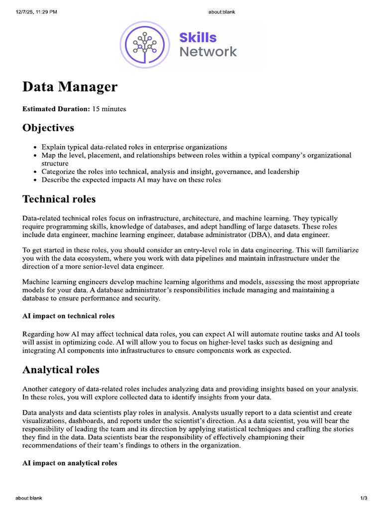 Data Manager | PDF