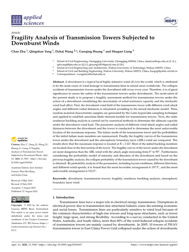 ZHU Et Al - Fragility Analysis of Transmission Towers Subjected to ...