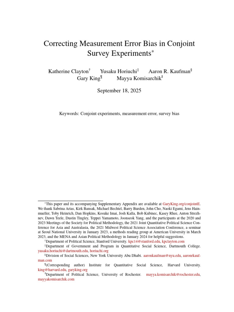 Correcting Bias in Conjoint Surveys | PDF | Estimator | Observational Error