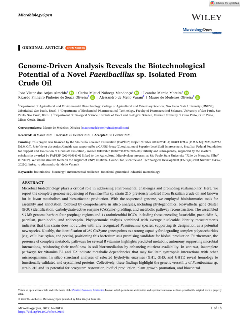 Biotechnological Potential of Paenibacillus sp. | PDF | Microorganism ...