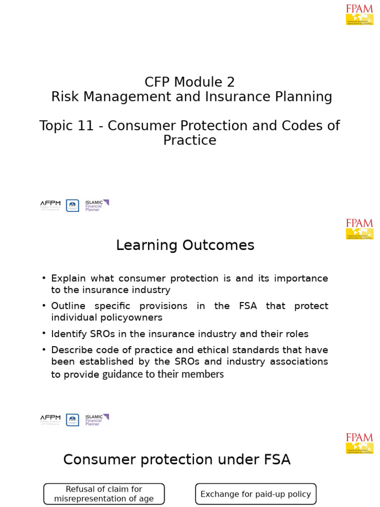 Consumer Protection in Insurance Planning | PDF | Insurance | Life ...