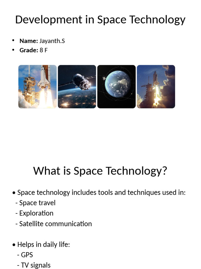 Overview of Space Technology Advances | PDF