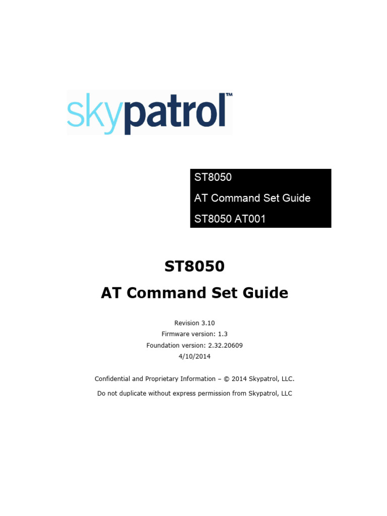 ST8050AT001 - SkyPatrol AT Command Set 3.1(1) | PDF | File Transfer ...