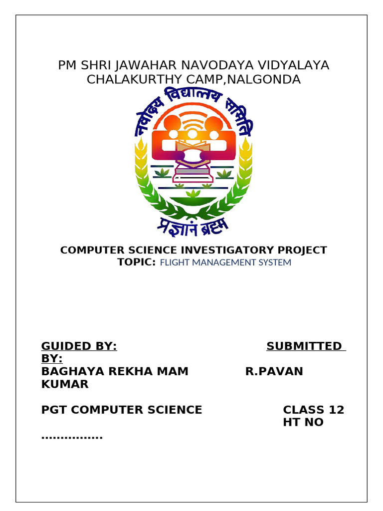 Cs Project Pavan | PDF | Aviation | Aircraft