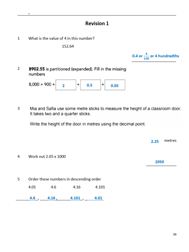 Year 6 Maths Revision Guide Part 1 | PDF | Mathematics | Number Theory