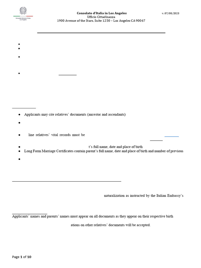 Italian Citizenship Application Guide | PDF | Naturalization | Justice