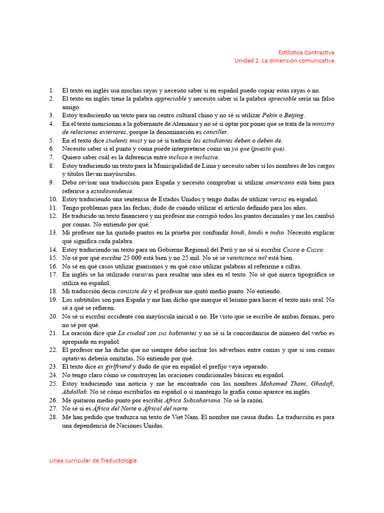 Dudas Comunes en Traducción y Estilo | PDF | Lingüística