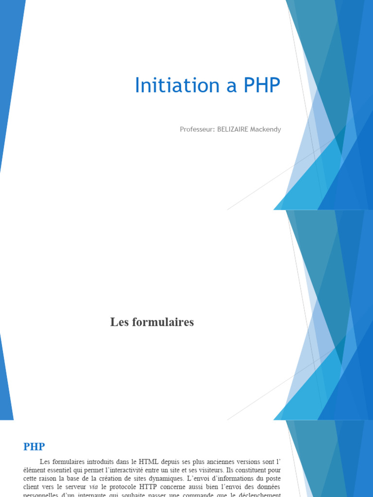 Introduction aux formulaires en PHP | PDF | PHP | Html