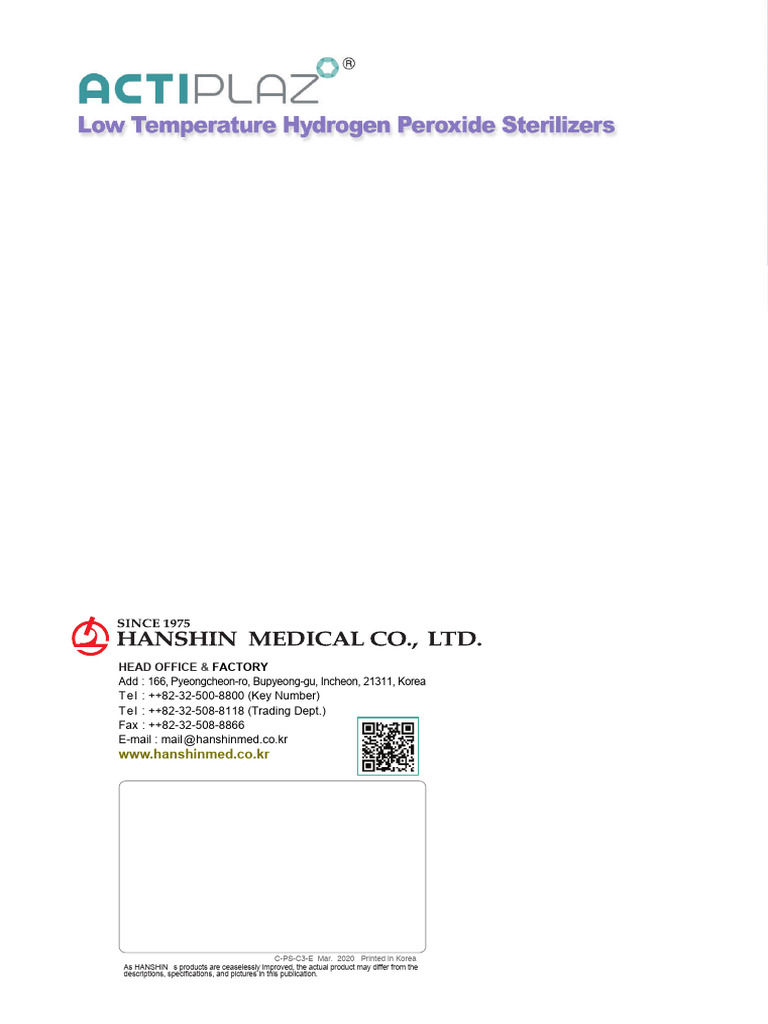 Low Temperature Hydrogen Peroxide Sterilizer | PDF | Sterilization ...