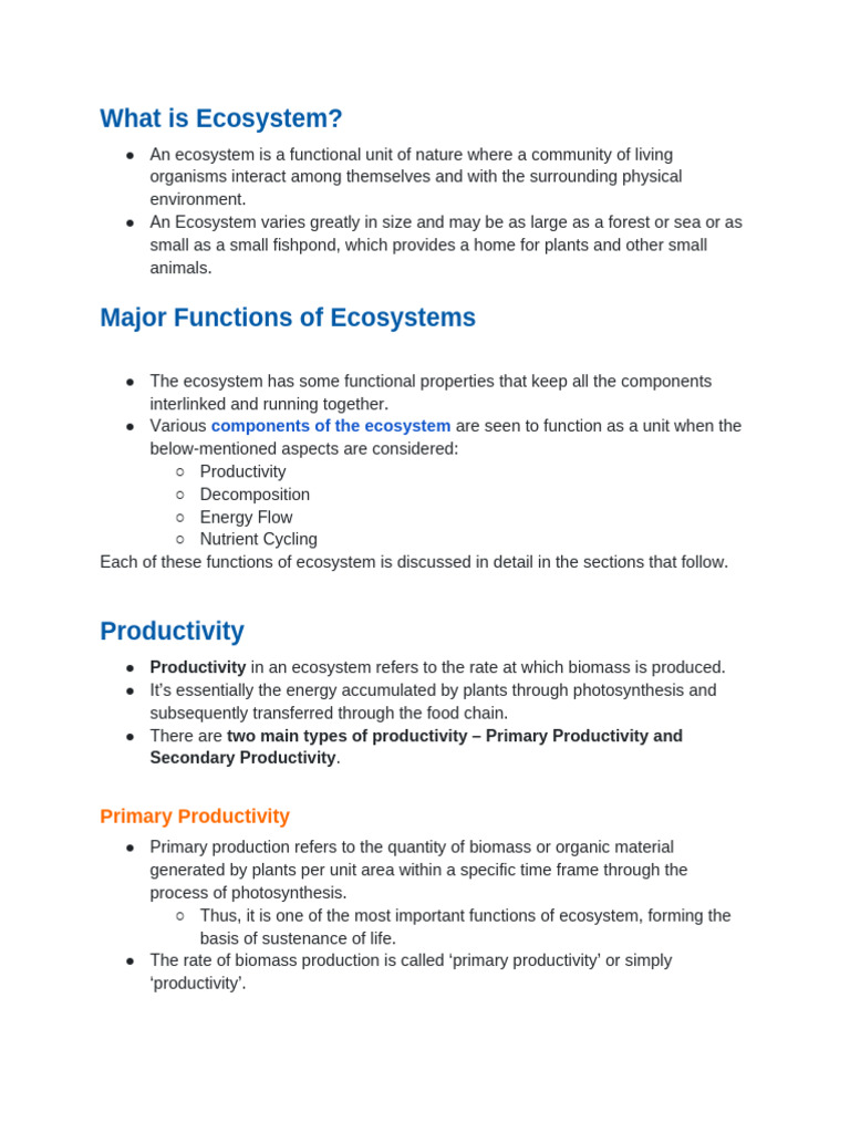 What Is Ecosystem | PDF | Ecosystem | Primary Production