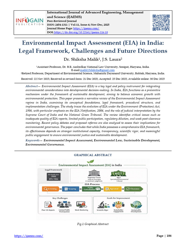 EIA in India: Legal Framework & Challenges | PDF | Environmental Impact ...