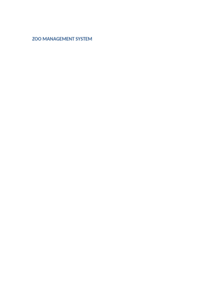 Zoo Management System Overview | PDF