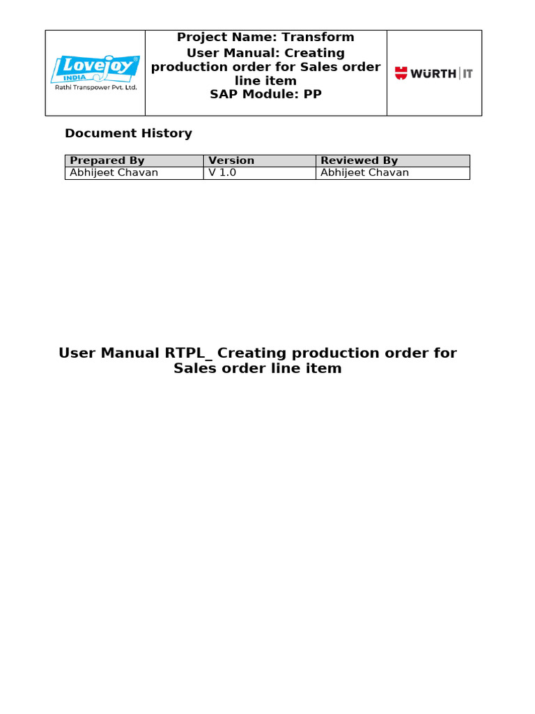 SAP PP User Manual: Production Orders | PDF | Computing