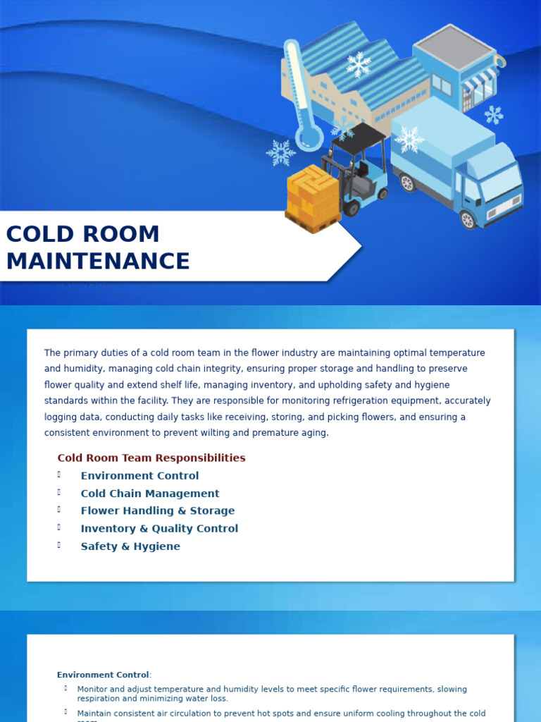 Cold Room Maintenance for Flowers | PDF | Refrigeration | Hygiene