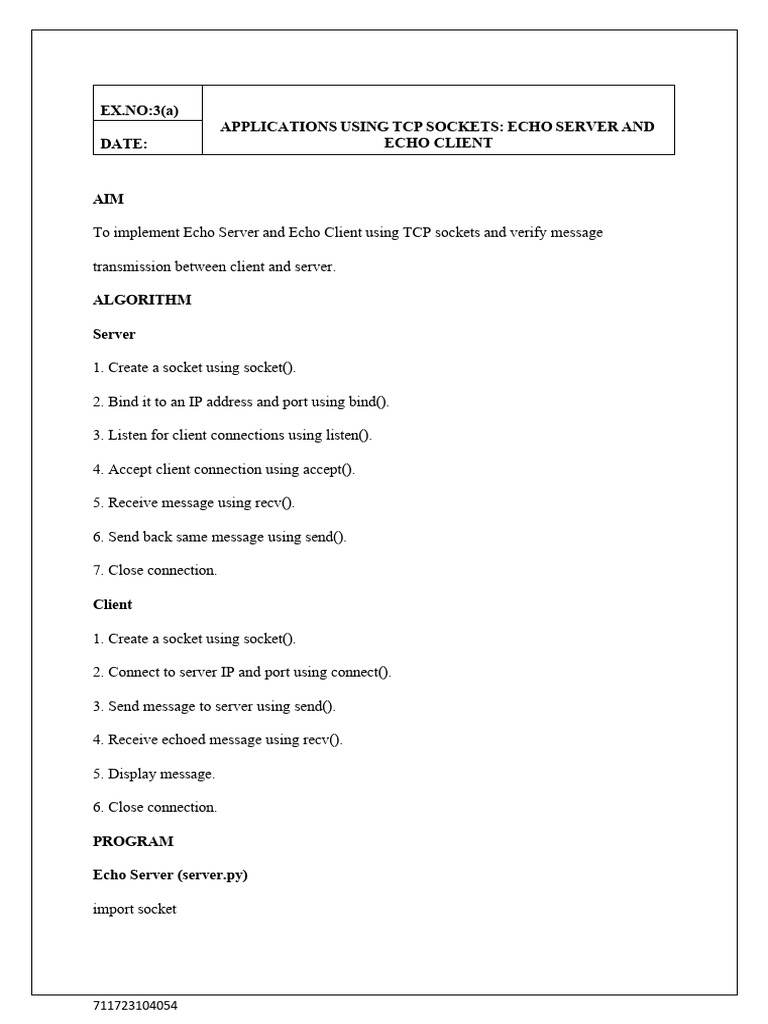 CN Lav | PDF | Network Socket | Port (Computer Networking)
