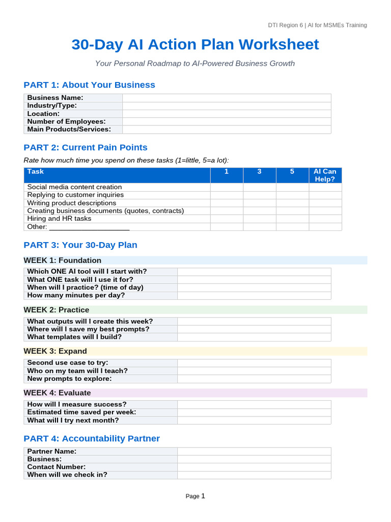 AI Action Plan for MSME Growth | PDF
