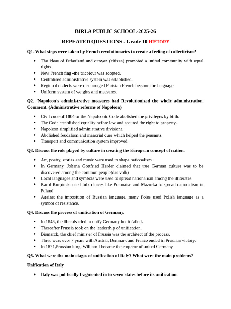 History Question Answers-HYE | PDF | Mahatma Gandhi | Italy