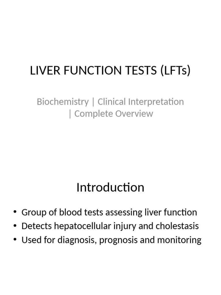 Comprehensive Guide to Liver Function Tests | PDF