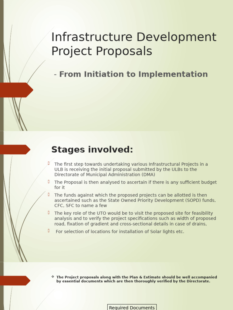 Infrastructure Project Proposal Process | PDF