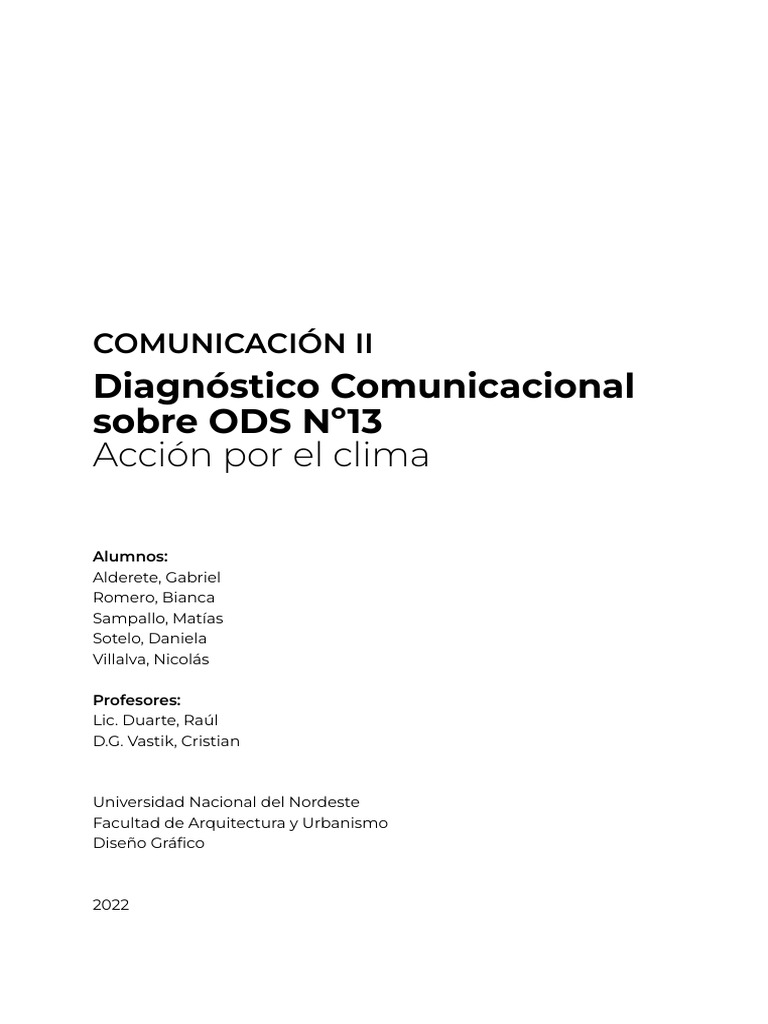 Diagnóstico sobre ODS 13: Acción Climática | PDF | Gases de efecto ...