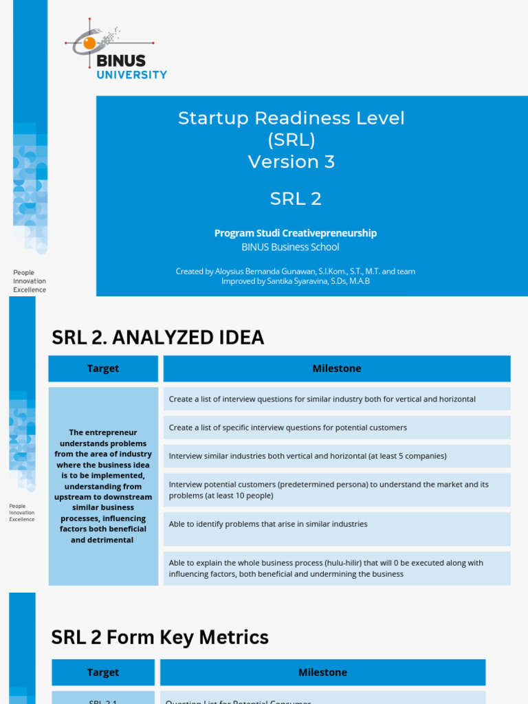 Startup Readiness Level Guide | PDF