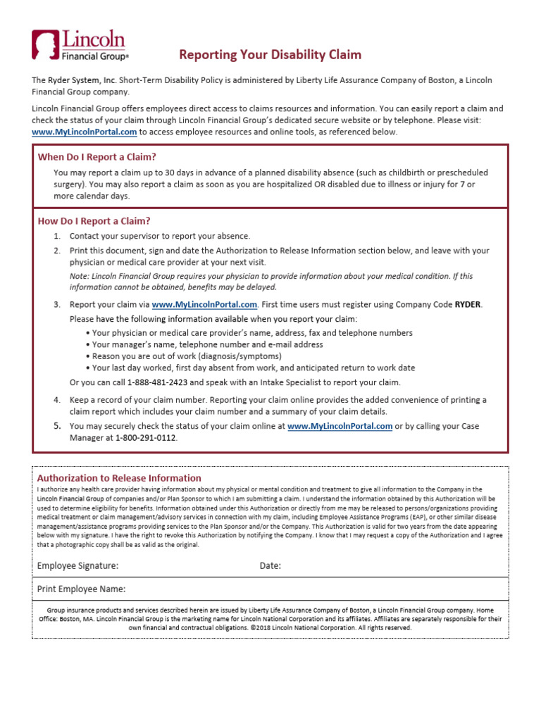 Reporting Short-Term Disability Claims | PDF | Medicine | Health Care