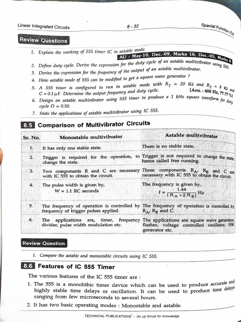 Features of IC 555 & Voltage Regulators | PDF
