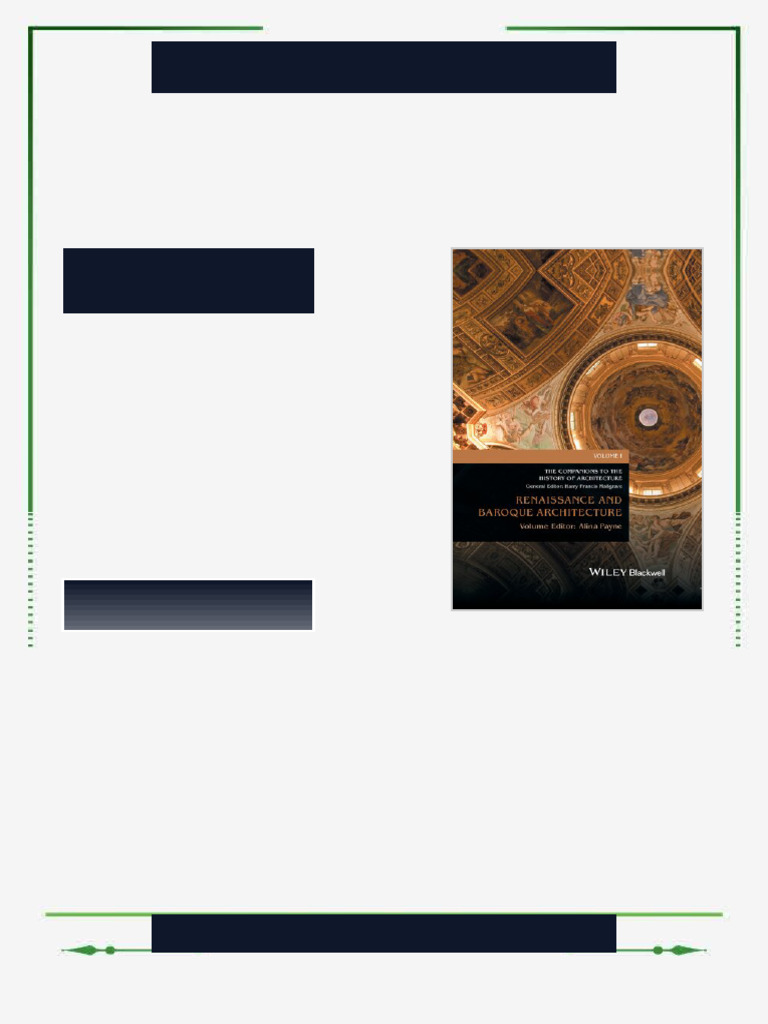 Renaissance and Baroque Architecture 1st Edition Harry Francis ...