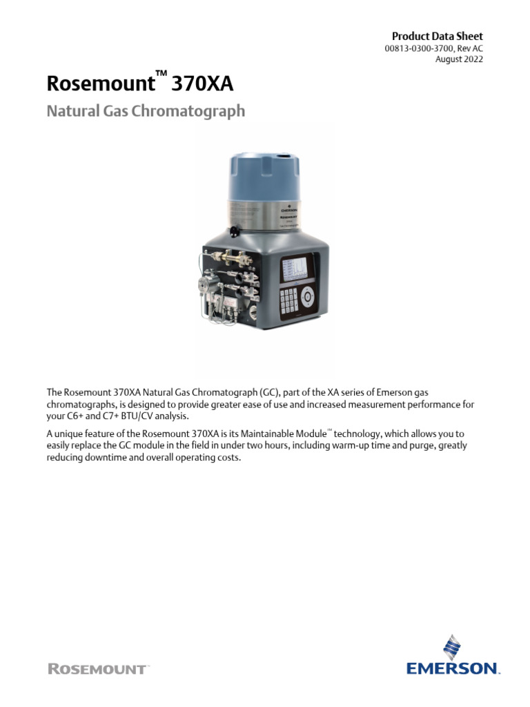 Rosemount 370XA Gas Chromatograph Guide | PDF | Gas Chromatography ...