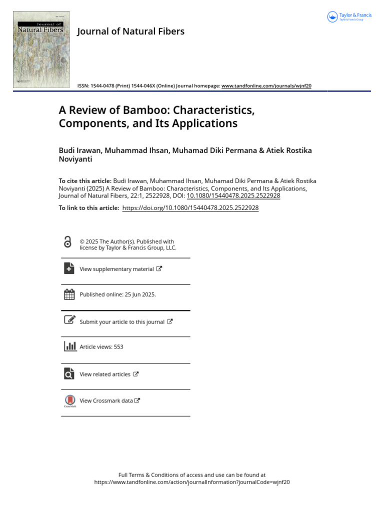 Bamboo: Properties and Applications Review | PDF | Tissue (Biology ...