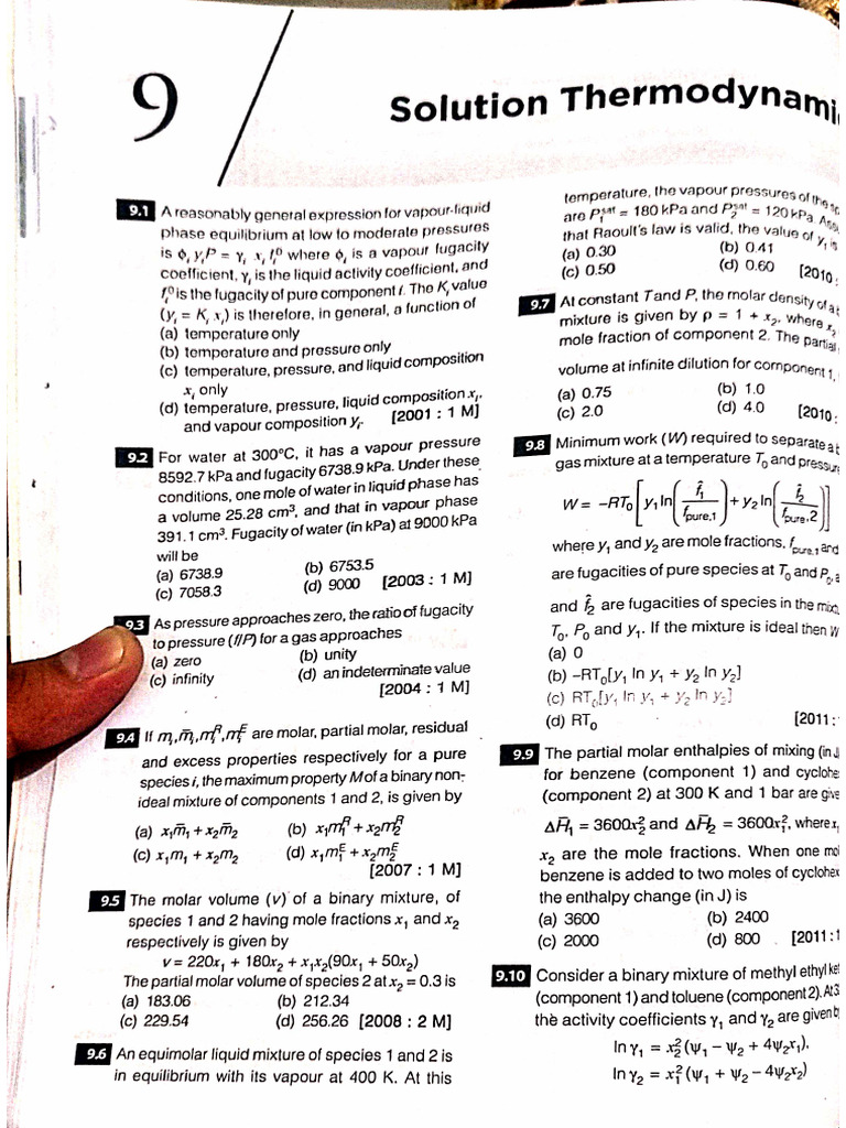 Solution Thermo PYQs | PDF