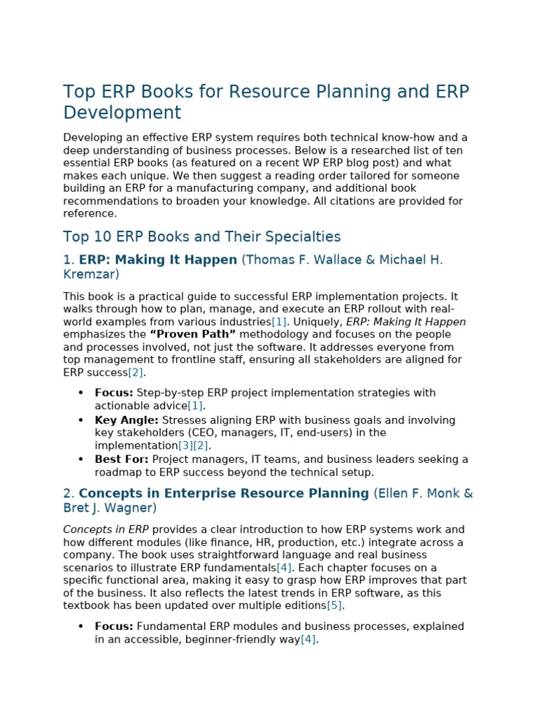 Essential ERP Books for Success | PDF | Enterprise Resource Planning ...
